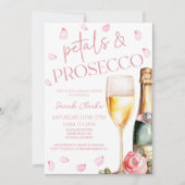 花びら&プロセッコミモサシャンパンブライダルシャワー 招待状 (正面)