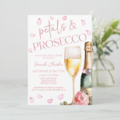 花びら&プロセッコミモサシャンパンブライダルシャワー 招待状 (スタンド正面)