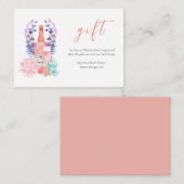 花びら&プロセッコ多肉ブライダルシャワーギフト エンクロージャーカード (正面/裏面)