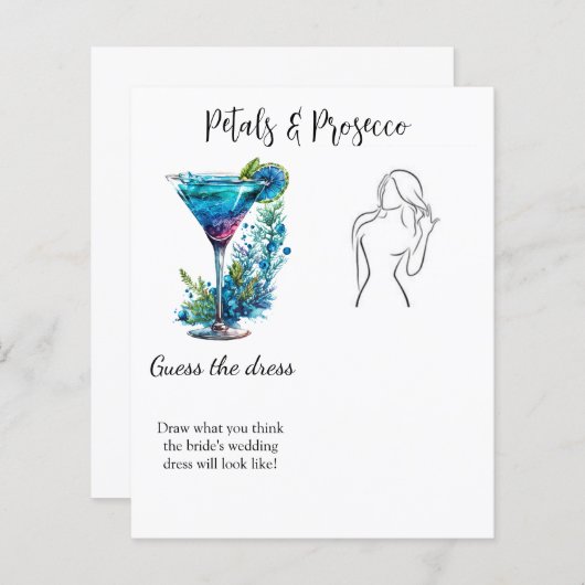 花びら&プロセッコ推測ドレスブリダルシャワーゲーム (正面/裏面)