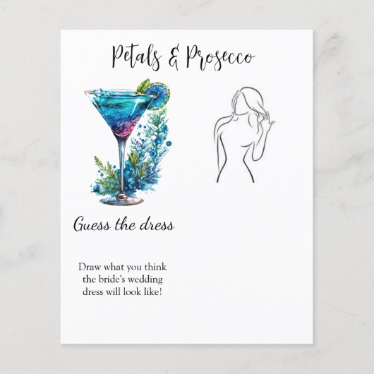 花びら&プロセッコ推測ドレスブリダルシャワーゲーム (正面)