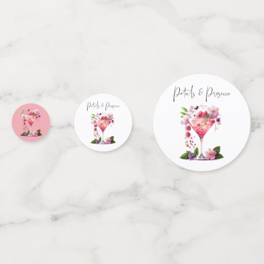 花びら&プロセッコ赤面ピンクフローラブライダルシャワー コンフェッティ (正面)