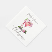 花びら&プロセッコ赤面ピンクフローラブライダルシャワー スタンダードランチョンナプキン (角)