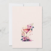 花びら&プロセッコ赤面ピンクブライダルシャワー 招待状 (裏面)