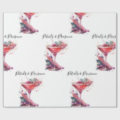 花びら&プロセッコ赤面フローラブライダルシャワー ラッピングペーパー (フラット)