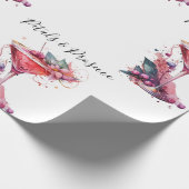 花びら&プロセッコ赤面フローラブライダルシャワー ラッピングペーパー (角)