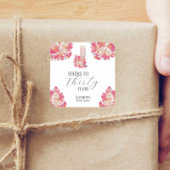 花びら&プロセッコ30th誕生日フローラピンクシック スクエアシール