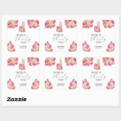 花びら&プロセッコ30th誕生日フローラピンクシック スクエアシール (シート)