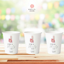 花びら&プロセッコ30th誕生日フローラピンクシック 紙コップ