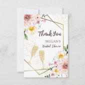 花びら&プロセッコ |ブライダルシャワーサンキューカード サンキューカード (正面)