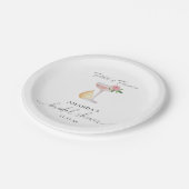 花びら&プロセッコ – ブライダルシャワー ペーパープレート (アングル)