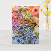 花びら – 内空白ののグリーティングカード カード (黄色い花)