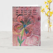 花びら、混合メディア誕生日 カード (黄色い花)