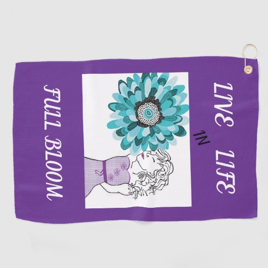 花への愛 ゴルフタオル (横)