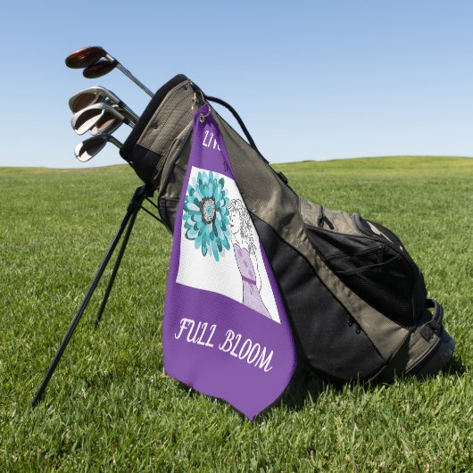 花への愛 ゴルフタオル (グリーン)