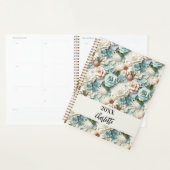 花ほこりっぽい緑のクリーム名スクリプト2025 プランナー手帳 (ディスプレー)
