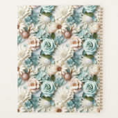 花ほこりっぽい緑のクリーム名スクリプト2025 プランナー手帳 (裏面)