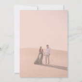 花ほこりっぽい青のダイヤモンド結婚モノグラム 招待状 (裏面)