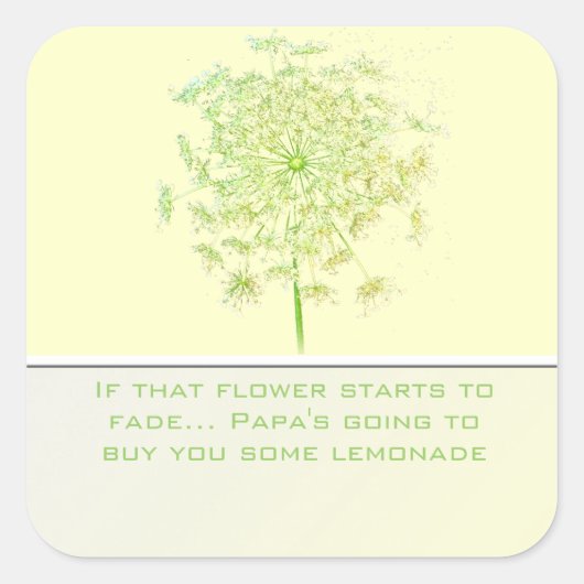 花もしが消え始める引用文私が買す スクエアシール (正面)