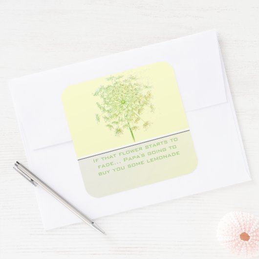 花もしが消え始める引用文私が買す スクエアシール (封筒)