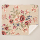 花やのシームレ葉スパターンフローラ シェルパブランケット (正面(横))