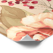 花やのシームレ葉スパターンフローラ ポスター (角)