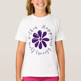 花やる気を起こさせる「中の幸せ開花」 Tシャツ
