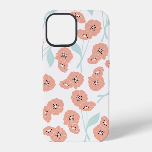 花やフラワーモチーフのシームレスパターン、 iPhoneケース (裏面)