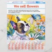 花や子犬のチラシを売る チラシ (正面)