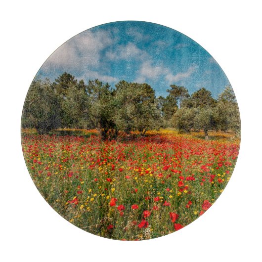 花や木の畑 カッティングボード (正面)