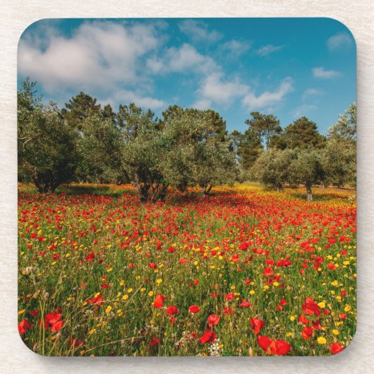 花や木の畑 コースター (正面)