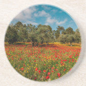 花や木の畑 コースター (正面)