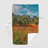 花や木の畑 ゴルフタオル (インサイチュ)