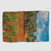 花や木の畑 ゴルフタオル (横)