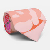 花や植物のピンクの模様 ネクタイ (ロール)