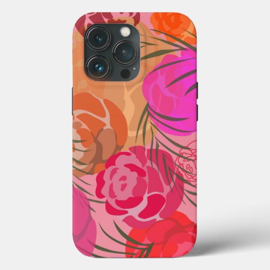花や植物のピンクの模様 Case-Mate iPhoneケース (裏面)