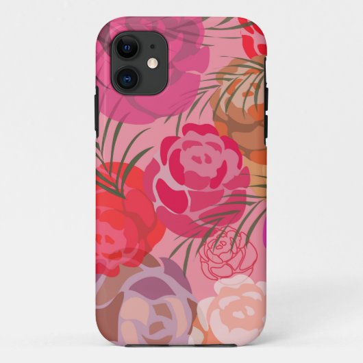 花や植物のピンクの模様 Case-Mate iPhoneケース (裏面)