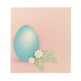 花や花の中の青いイースター葉卵 ノートパッド