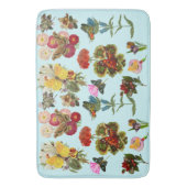 花や蝶は昆虫の植物自然 バスマット (正面縦)