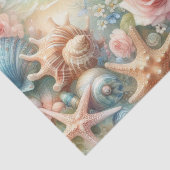 花や貝類の水彩をパステル色で表現 薄葉紙 (詳細)