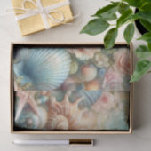 花や貝類の水彩をパステル色で表現 薄葉紙 (ギフト)
