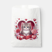 花や贈り物を入れて箱に入れた子猫 フェイバーバッグ (正面)