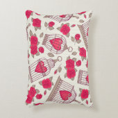 花や鳥かごなどの継ぎ目のない模様。バラ アクセントクッション (正面(垂直))