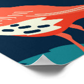 花や鳥のシームレスな背景 ポスター (角)