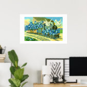 花や鳩や電車 ポスター (ホームオフィス)