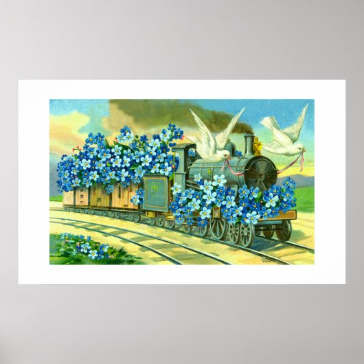 花や鳩や電車 ポスター (正面)