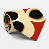 花ろうけつ染め赤い花柄 ネクタイ (ロール)