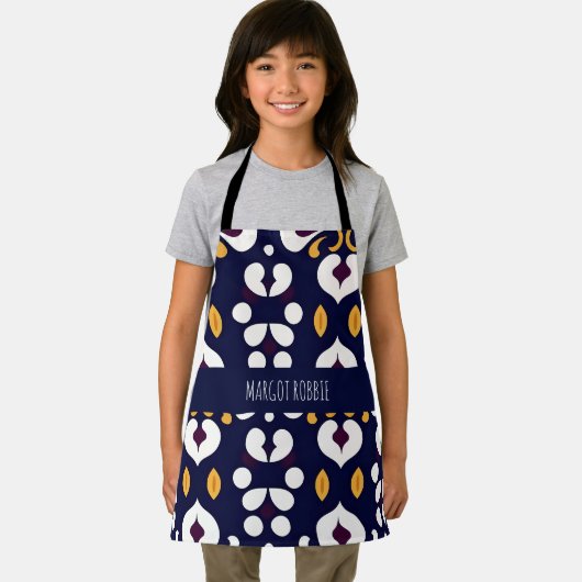 花ろうけつ染め黄植物模様 エプロン (インサイチュ)