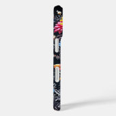 花をあしらったアーマードスカルデザインのスマホケース Case-Mate iPhoneケース (裏面 / 右)