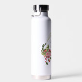 花をあしらった義母への結婚式のプレゼント ウォーターボトル (右面)